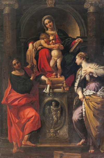 Madonna and Child with Saints John the Baptist, John the Evangelist and St. Catherine by Annibale Carracci